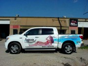 Custom vehicle graphics made and installed for Aqua Pool in Metairie